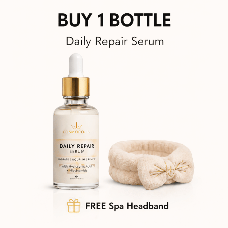 Glowinea Daily Repair Serum Bundle – Buy 3 Bottles + FREE Spa Headbands
